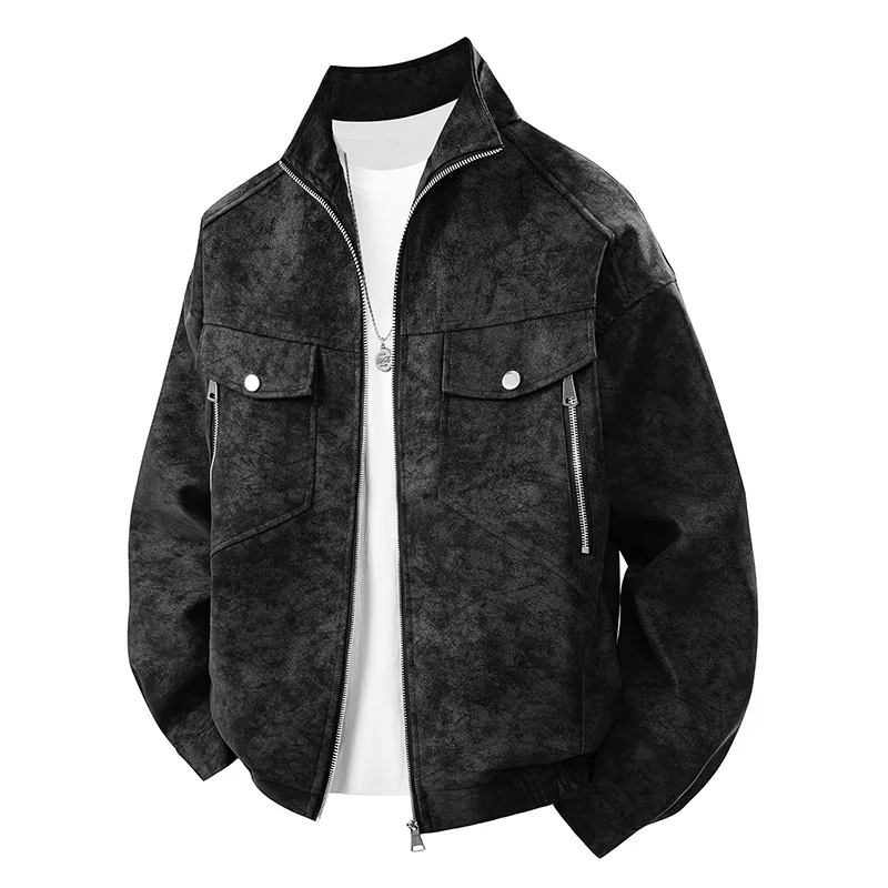 

European and American Autumn Winter New Men's High-Quality Trendy Casual Versatile Spring Leather Coat