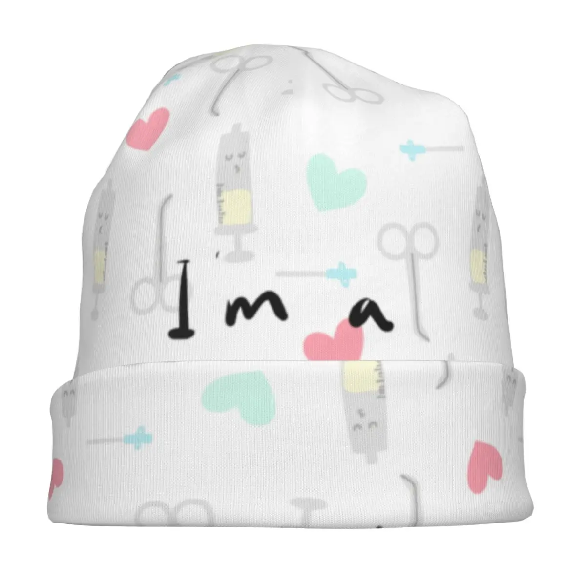 I am a Nurse Desktop Cap Enfermera En Apuros Doctor Nurse Men Women Outdoor Skullies Beanies Hats Spring Warm Dual-use Bonnet