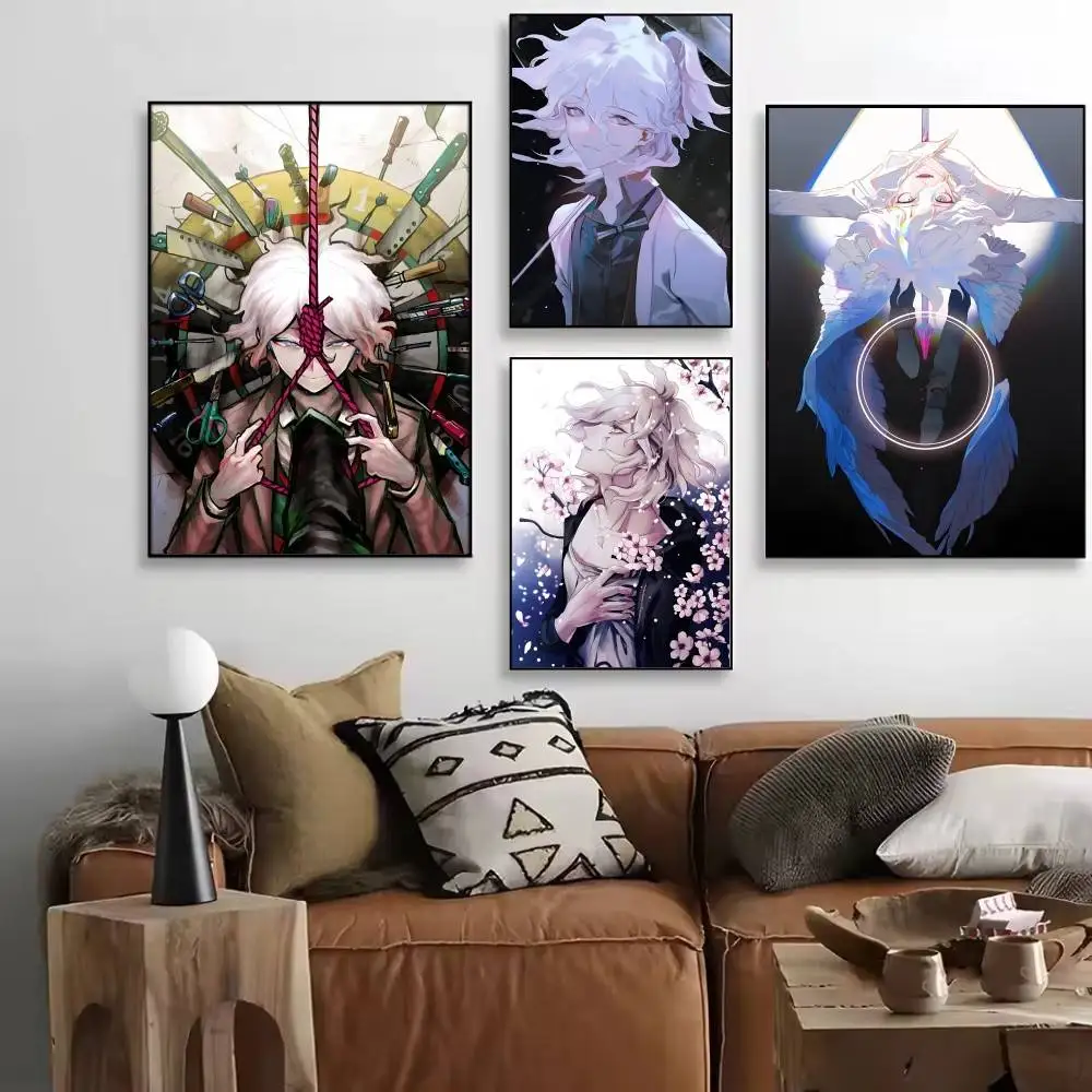 Anime Cartoon D-Danganronpa Nagito Komaeda Posters High Quality Self-adhesive Wall Art Decorations Color Prints Sticky