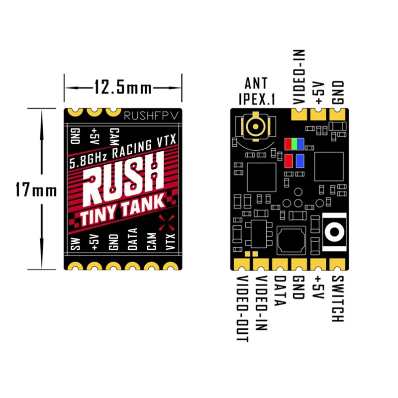 AS96-For RUSH TINY TANK VTX 5.8G 48CH 350Mw 5V Nano FPV Transmitter TBS Smartaudio For FPV RC Racing Drone