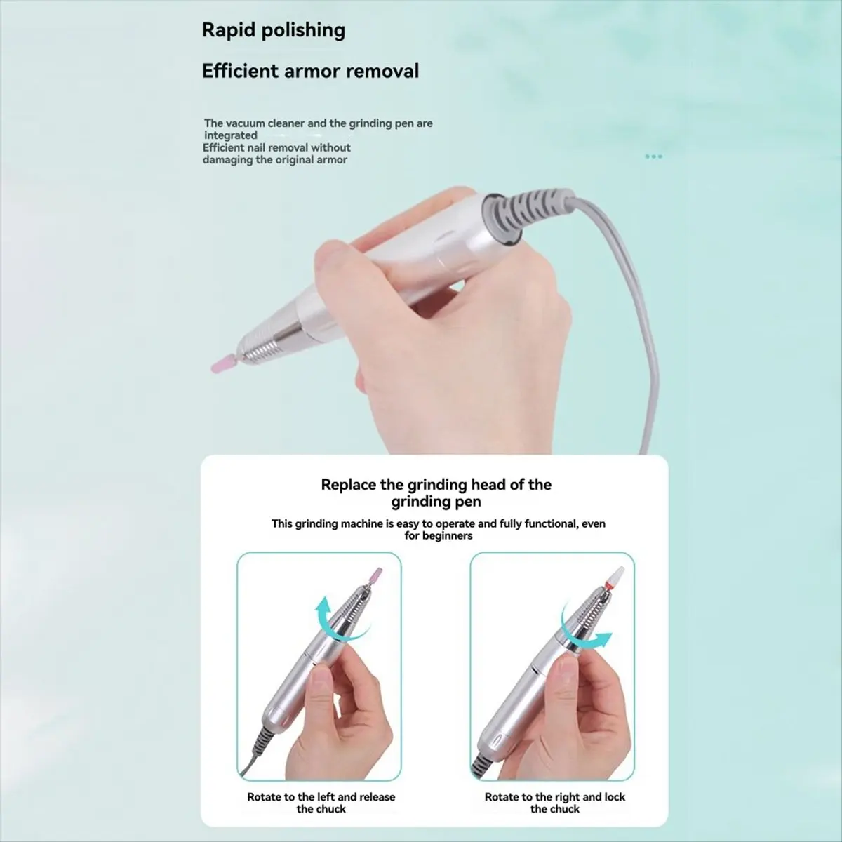 A38F 80W Powerful Suction Low Noise Brushless Nail Dust Collector Dust Extractor Nail Vacuum Cleaner EU Plug