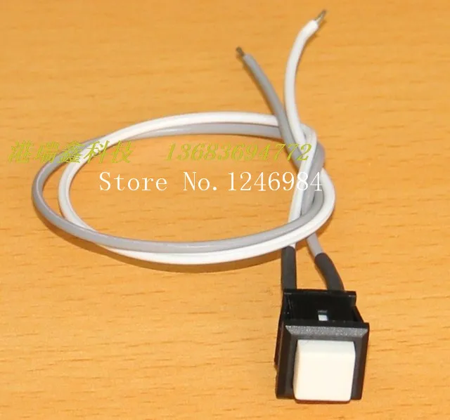 [SA]No square button switch trigger lock switch normally open RESET reset button with a line of white PB307B--50pcs/lot