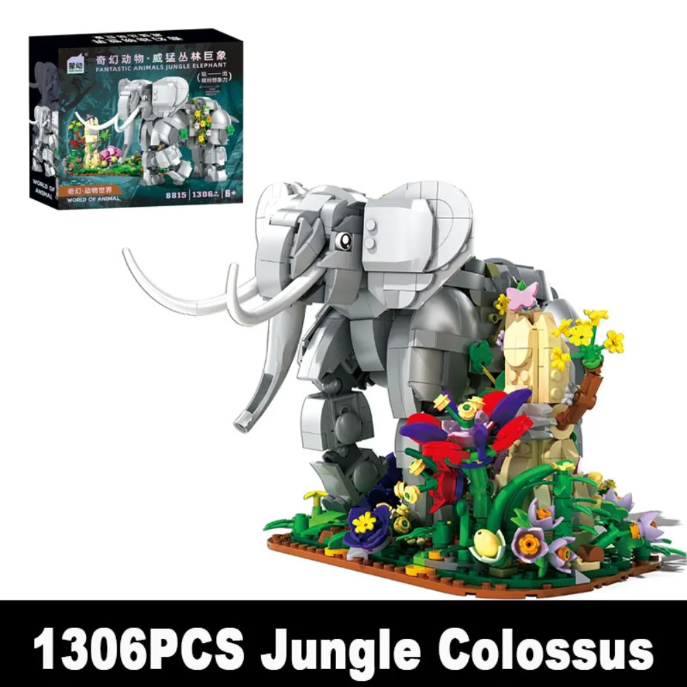 

Набор строительных блоков «Слон из джунглей», 1306 деталей, модель животного, развивающая конструкторская игрушка, подарок на Рождество и день рождения для детей и взрослых