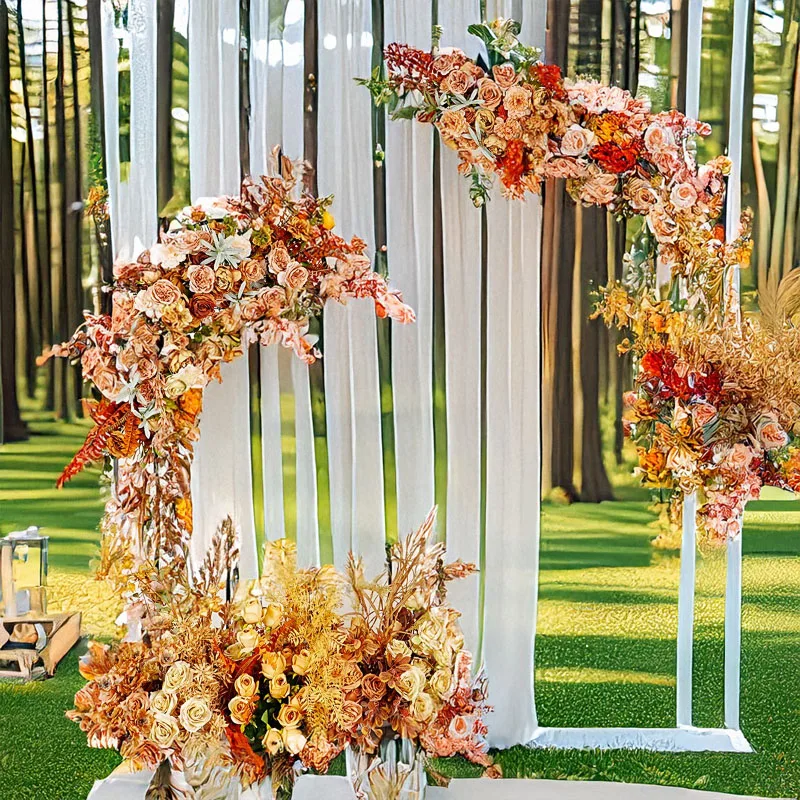 

Coffee Colored Artificial Rose Hotel Stage Decoration Popular Flower Arrangement Wedding Road Guide Wedding Room Display Props