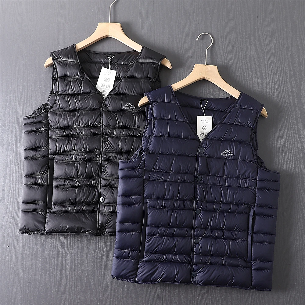 

Легкий мужской жилет для активного отдыха из хлопка, модный городской стиль, для зимнего сезона, приталенный крой...