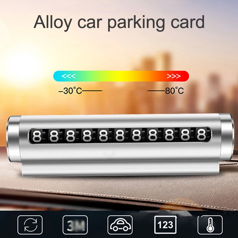 

Roller Car Temporary Parking Phone Number Plate Automobile Temporary Parking Card Metal Car Interior Decoration Auto Accessories