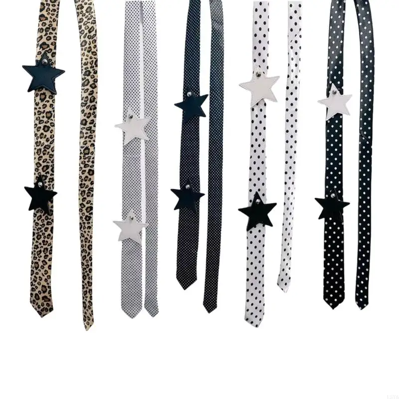 

L5YA Элегантный галстук в стиле 2000-х годов со звездами, подходящий для танцев и мероприятий, длинный воротник