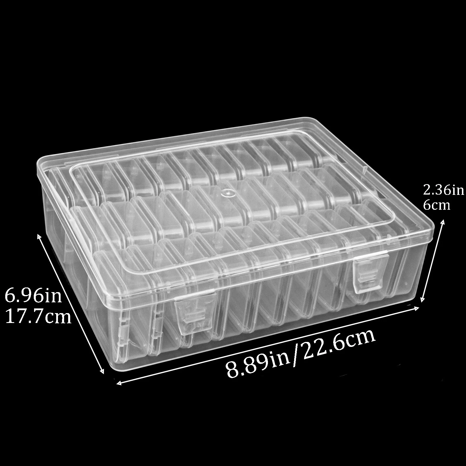

2 Sets Transparent Small Square Box Durable Plastic Storage Organizer Home Craft Bead Jewelry Parts Cabinet Office Diy Clear