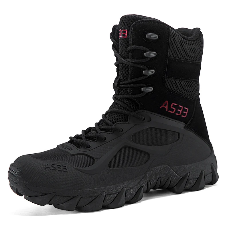 Men's Tactical Combat Boots High Top Non-Slip Wear-Resistant for Outdoor Desert Hiking Hunting Trekking Work