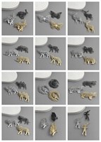 1PCS Creative Hollow Animal Camel Life Tree Tiger Wolf Lion Elephant Brooch Stainless Steel Butterfly Deer Rabbit Owl Brooch