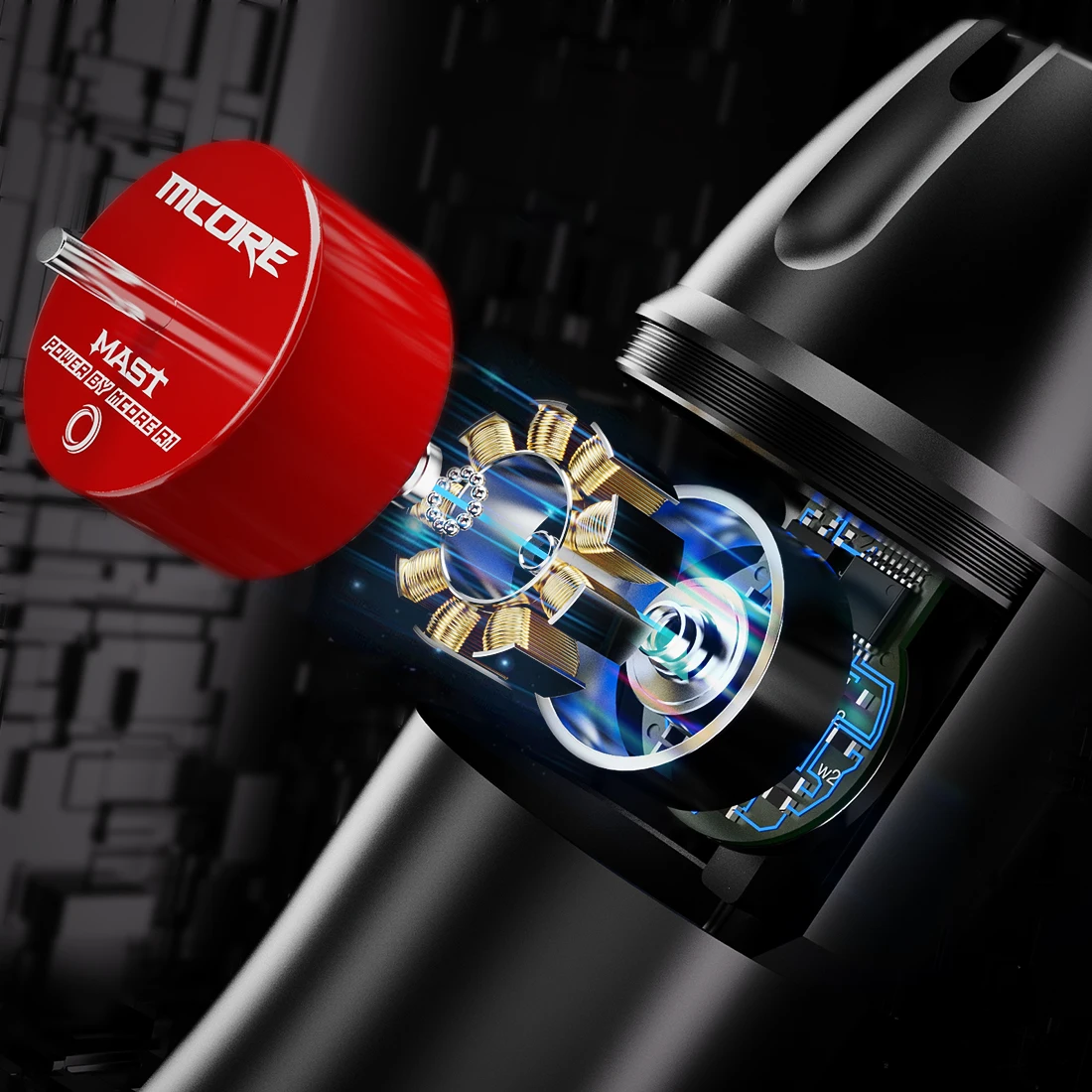 Mast Tour Pro Plus Tattoo Machine Set Brushless Motor 4.0mm Stroke Short Pen with Mast Rechargeable LCD Wireless Battery Set