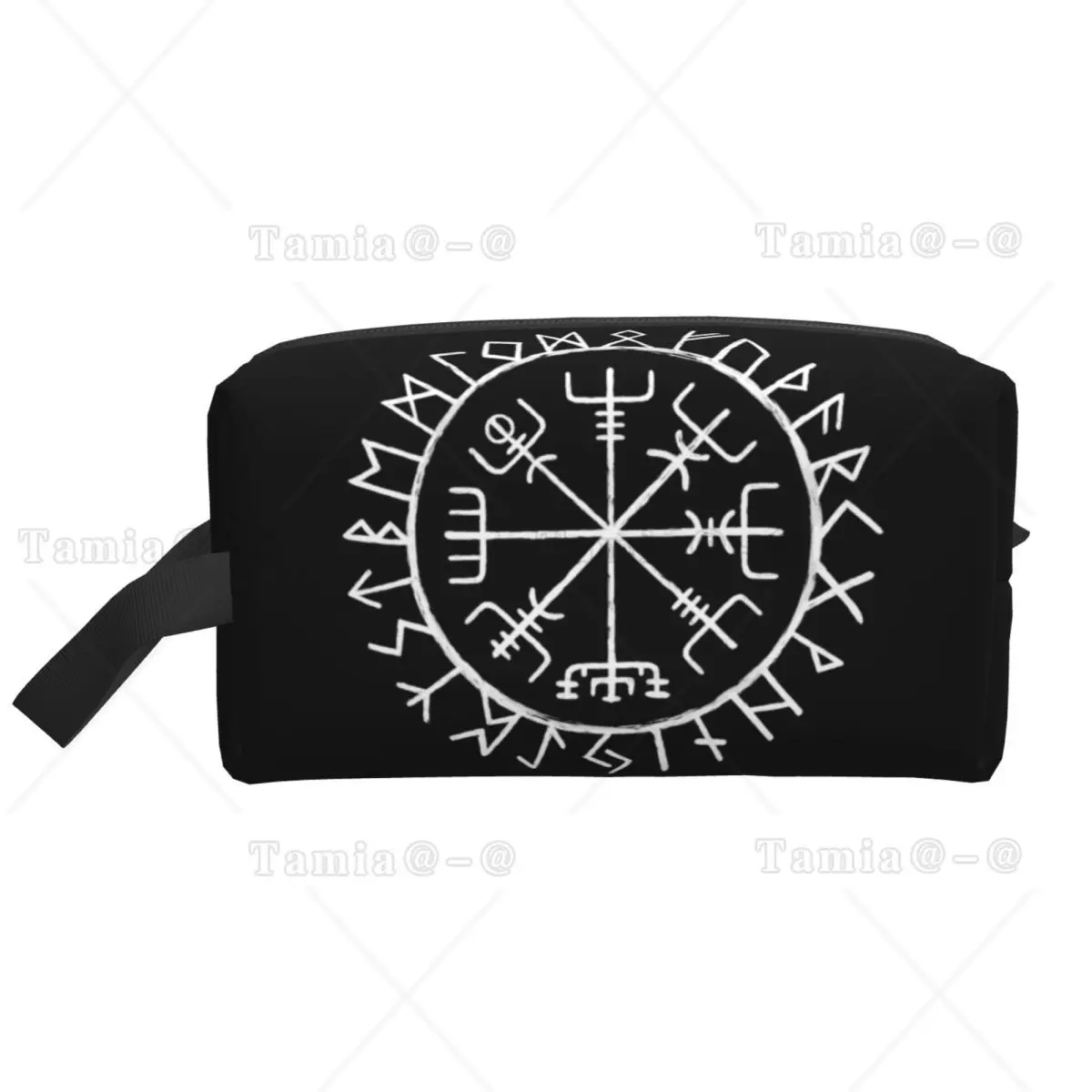 Cute Nordic Mythology Rune Circle Poster Travel Toiletry Bag for Women Makeup Cosmetic Organizer Beauty Storage Dopp Kit