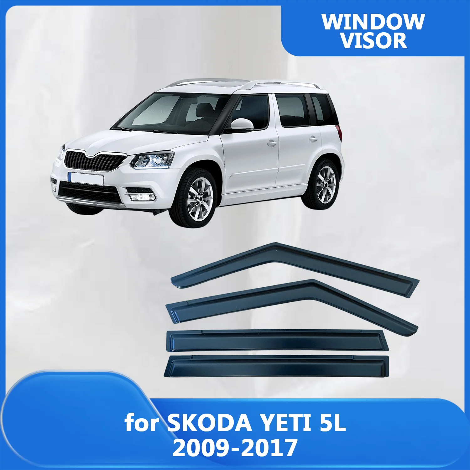 

Window Visor for SKODA YETI 5L 2009 2010 2011 2012 2013 2014 2015 2016 2017 Wind Deflectors Rain Guards Door Visor Vent Shades