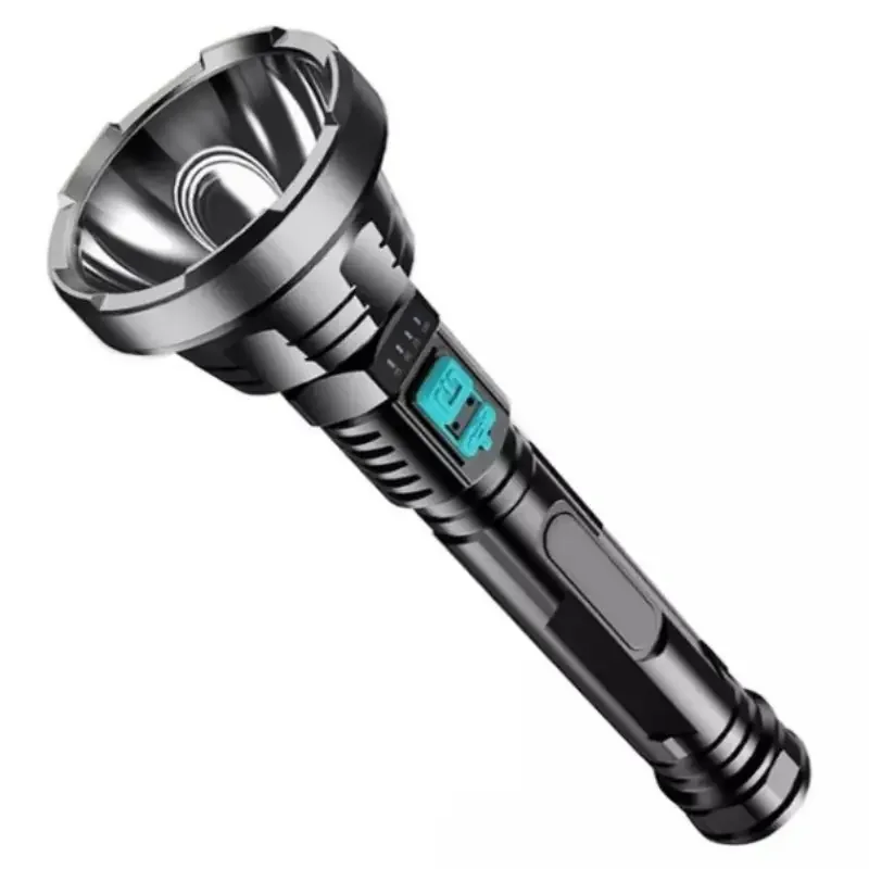 Torcia a luce forte, torcia per illuminazione portatile per test portatile a lungo raggio ultra luminosa a LED ricaricabile tramite USB