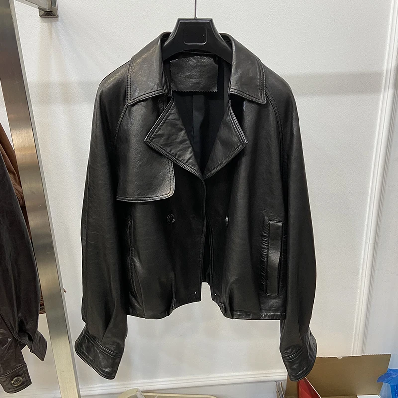 Women Spring Genuine Sheepskin Leather Jacket Coat Autumn Real Leather Fashion Jacket