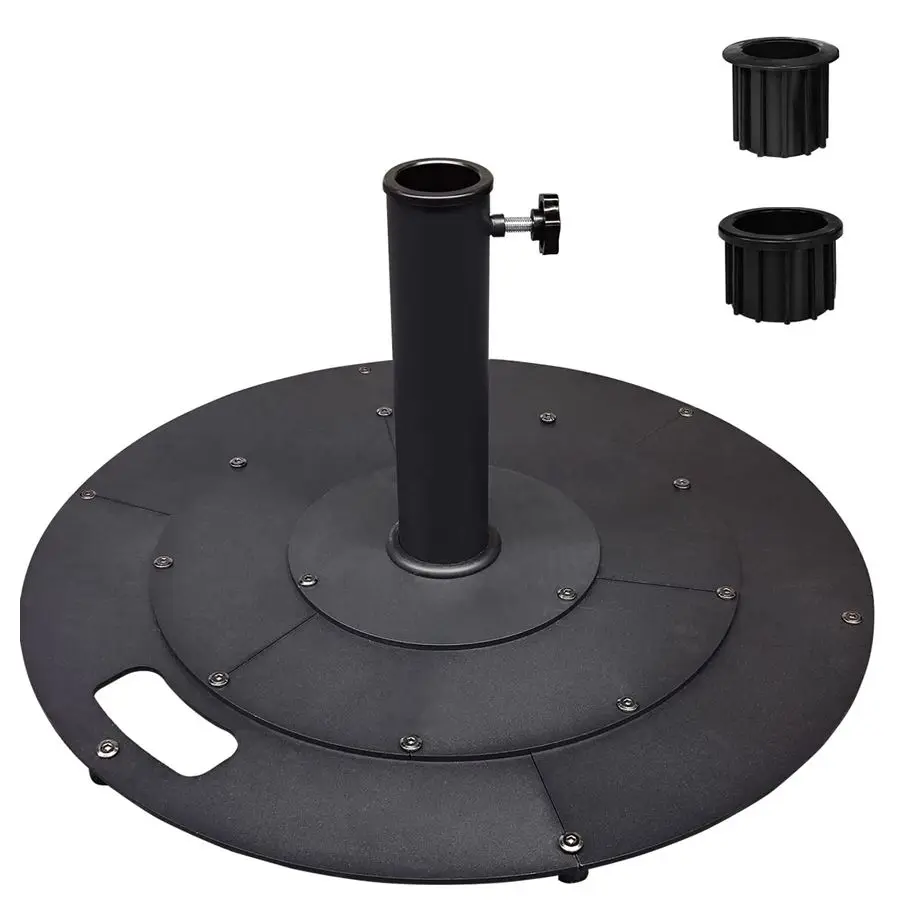 

21 Inches Heavy Duty Metal Outdoor Patio Umbrella Base Stand Holder for 1 or 1 Umbrella Poles, Black