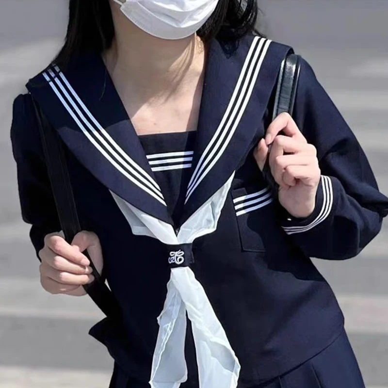 School Uniform Dress Cosplay Costume Japan Anime Girl Lady Lolita Japanese Schoolgirls Sailor Top Tie Pleated Skirt Outfit Women