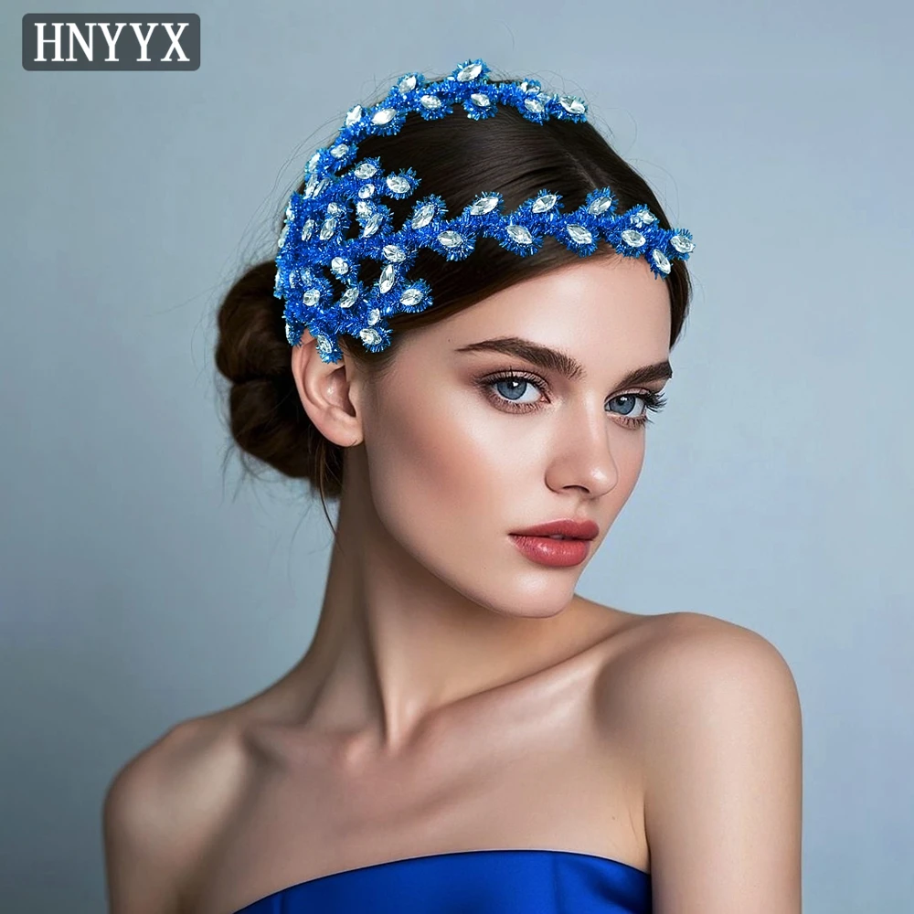 

HNYYX Sparkling Rhinestone Headband Blue Pipe Cleaner Headdress Sweet And Elegant Headpiece Princess Style Hair Accessories A368
