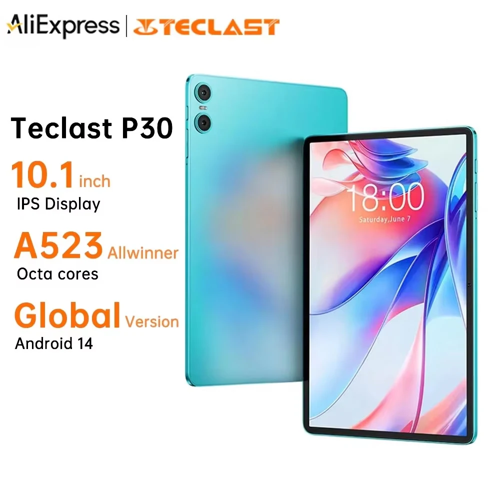 

Teclast P30 2025 Tablet Allwinner T606 8-core 1.8GHz 12GB(4GB+8GB)RAM/128GB ROM/10.1inch 1280×800iPS WIFI 6000mAh Type-C 5MP+2M