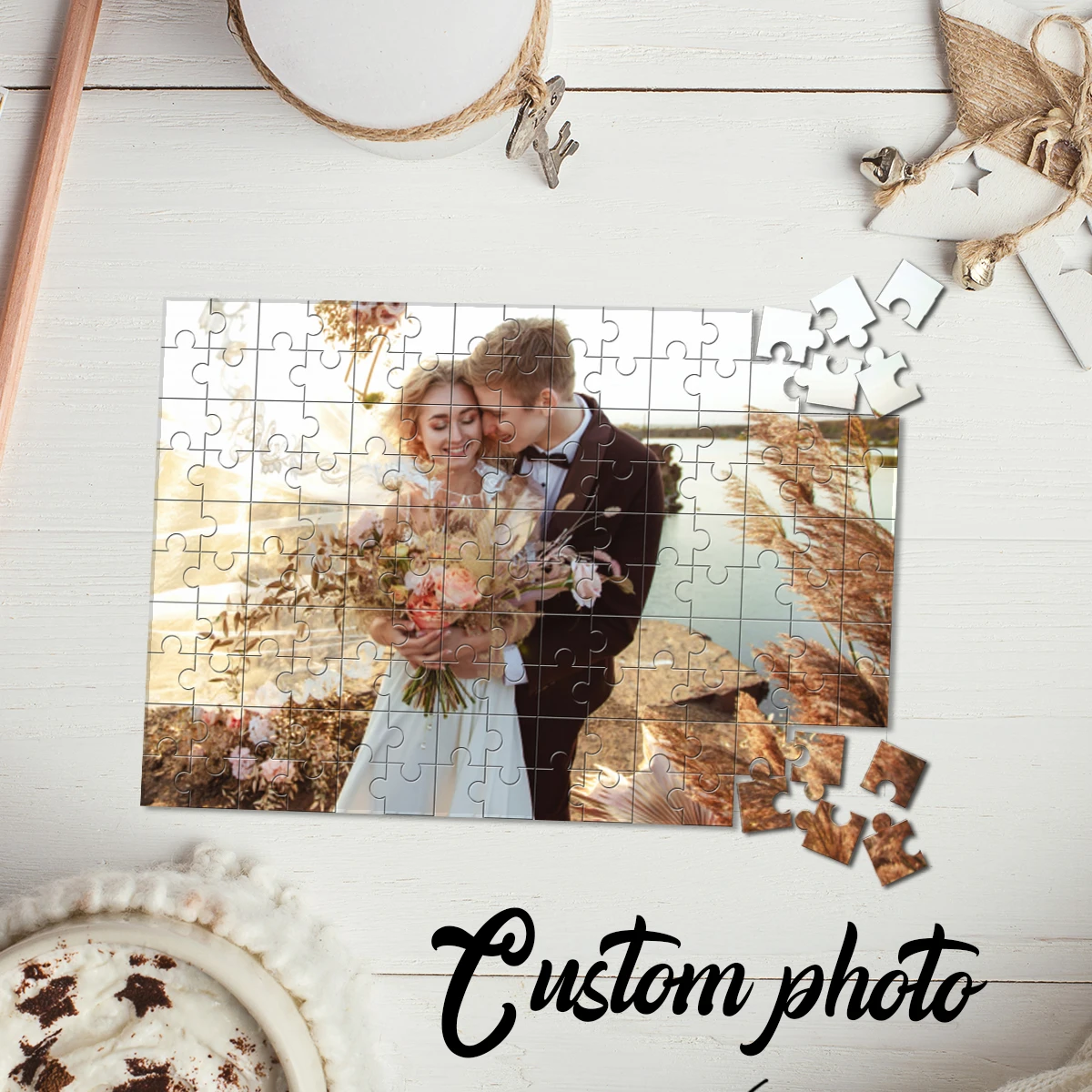 Creative Custom Photo Customized Picture Mosaic Personalized Photo Personalised Decompression Puzzles  for marriage  wedding