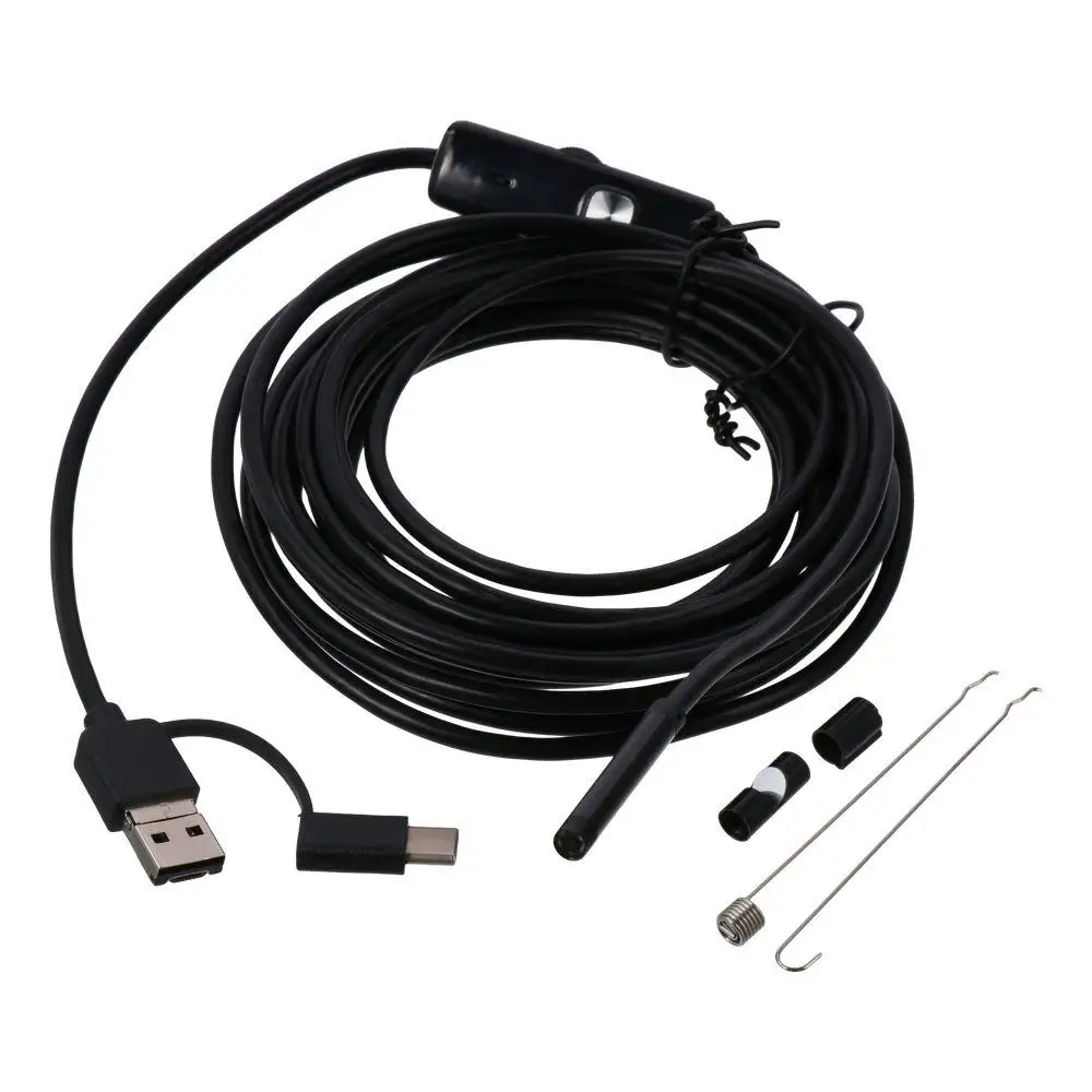 5.5 mm Endoscope Camera Inspection Camera 16.4 Ft 6 LED Lights Snake Camera Borescope Inspection Computer