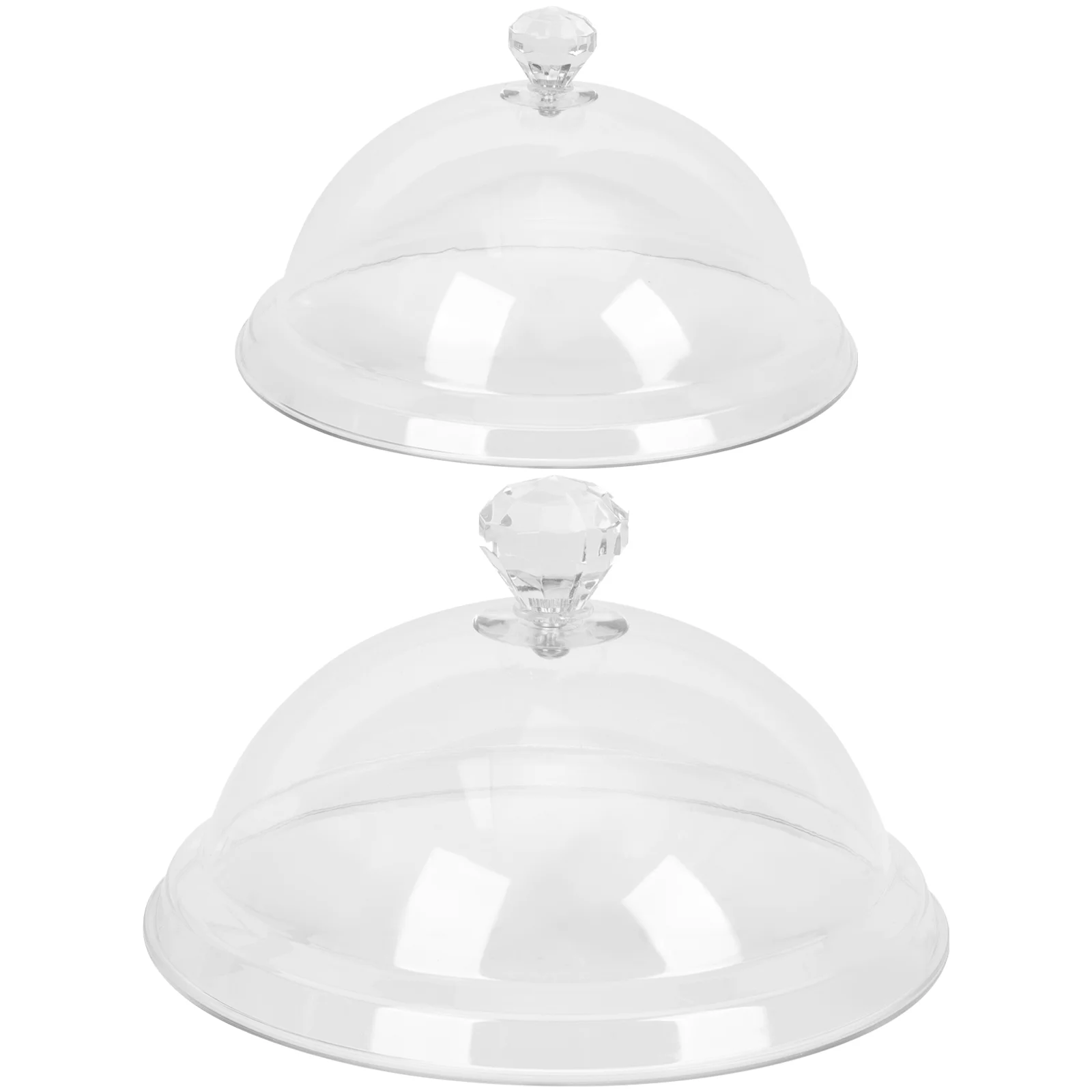 

2Pcs Cake Dome Cover Transparent Plastic Food Display Saver Large Dust Proof Home Party BBQ Picnic Wedding Kitchen Decor
