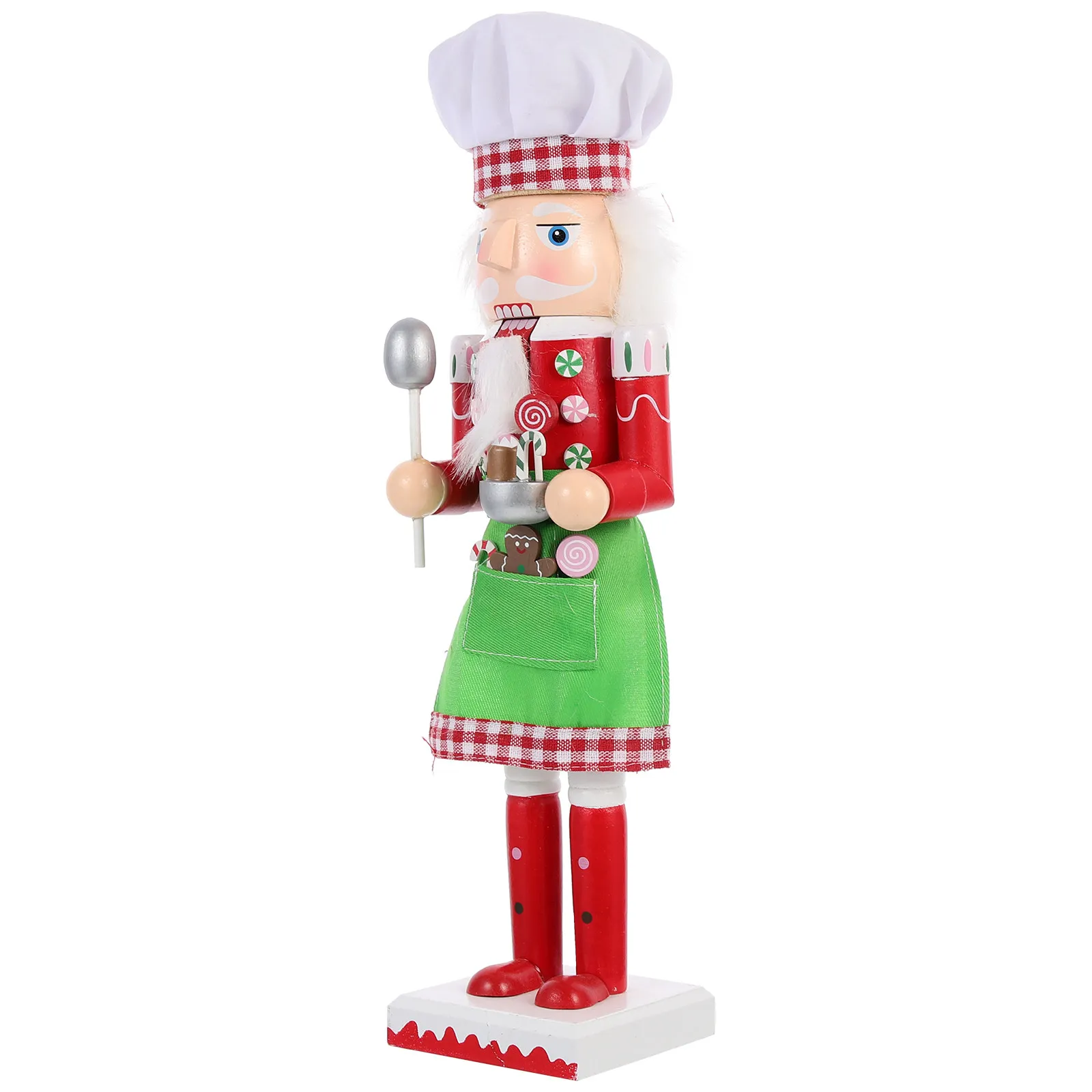 

Traditional Wooden Nutcracker Figure Christmas Decoration Bright Color Crafted Detail Desktop Party Supplies Xmas Table Ornament
