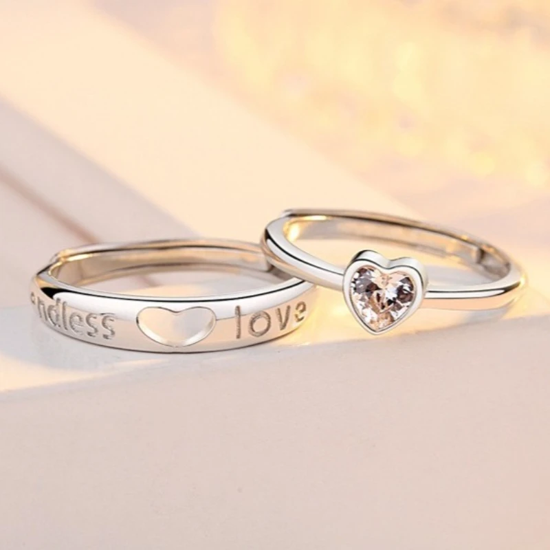 

2 шт. новое кольцо для пары из стерлингового серебра 925 пробы с цирконом 5А для женщин и мужчин, свадебные украшения, обручальное очаровательное вечерние модное кольцо высшего качества