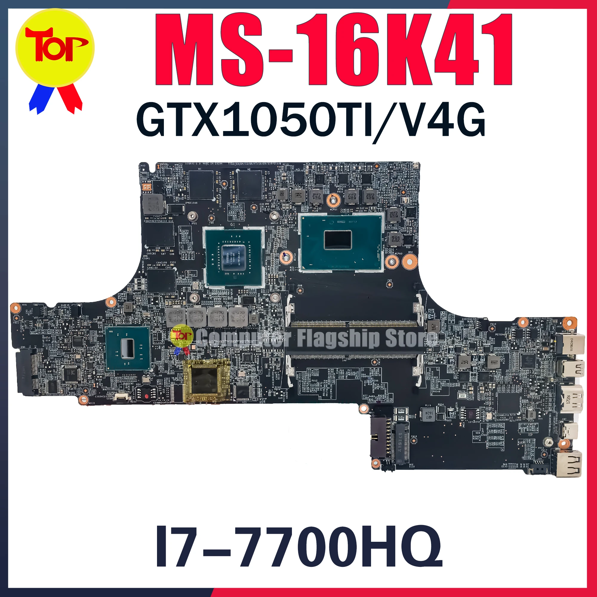 

MS-16K41 Laptop Motherboard For MSI MS-16K4 GS63VR GS63 STEALTH PRO W/I7-7700HQ GTX1050TI Mainboard 100% Testd Fast Shipping