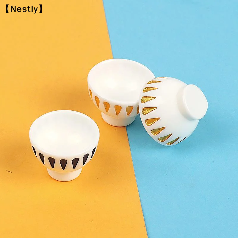 10pcs Kawaii Resin Simulation 3D Bowl Dollhouse Miniature Dinnerware Art Flatback Cabochon DIY Supplies Craft Decoration〔Nest〕