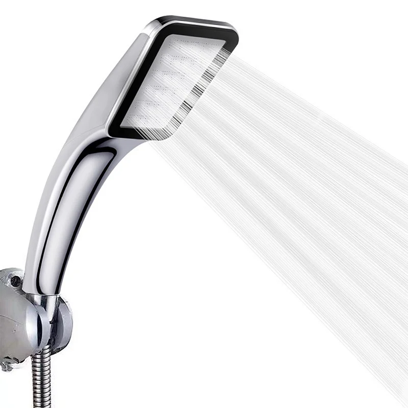 Chrome Black White Handheld 300 Holes High Pressure Rainfall Shower Head Water Saving Boosting Spray Nozzle Bathroom Accessories