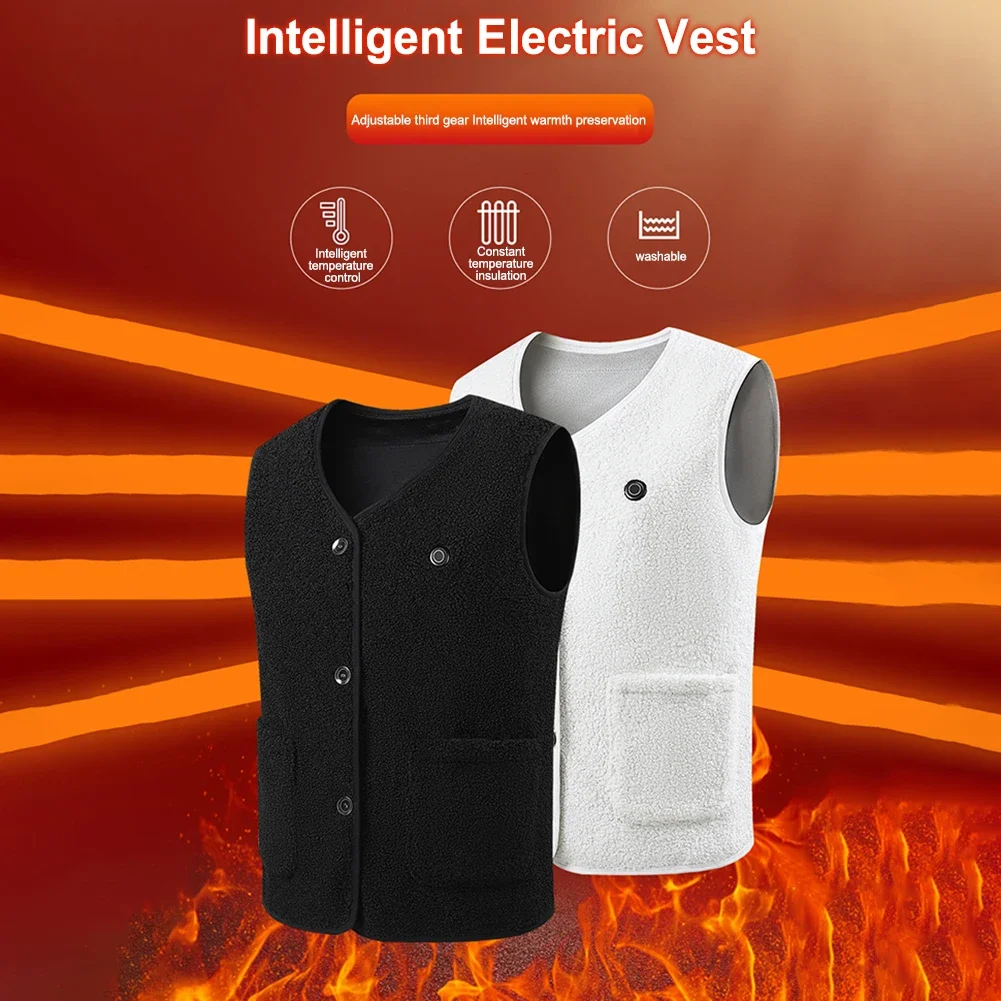 16 Heating Zones Heated Vest Unisex Electric Thermal Jacket for Men Adjustable Temperature Winter Warm Vest for Outdoor Hiking