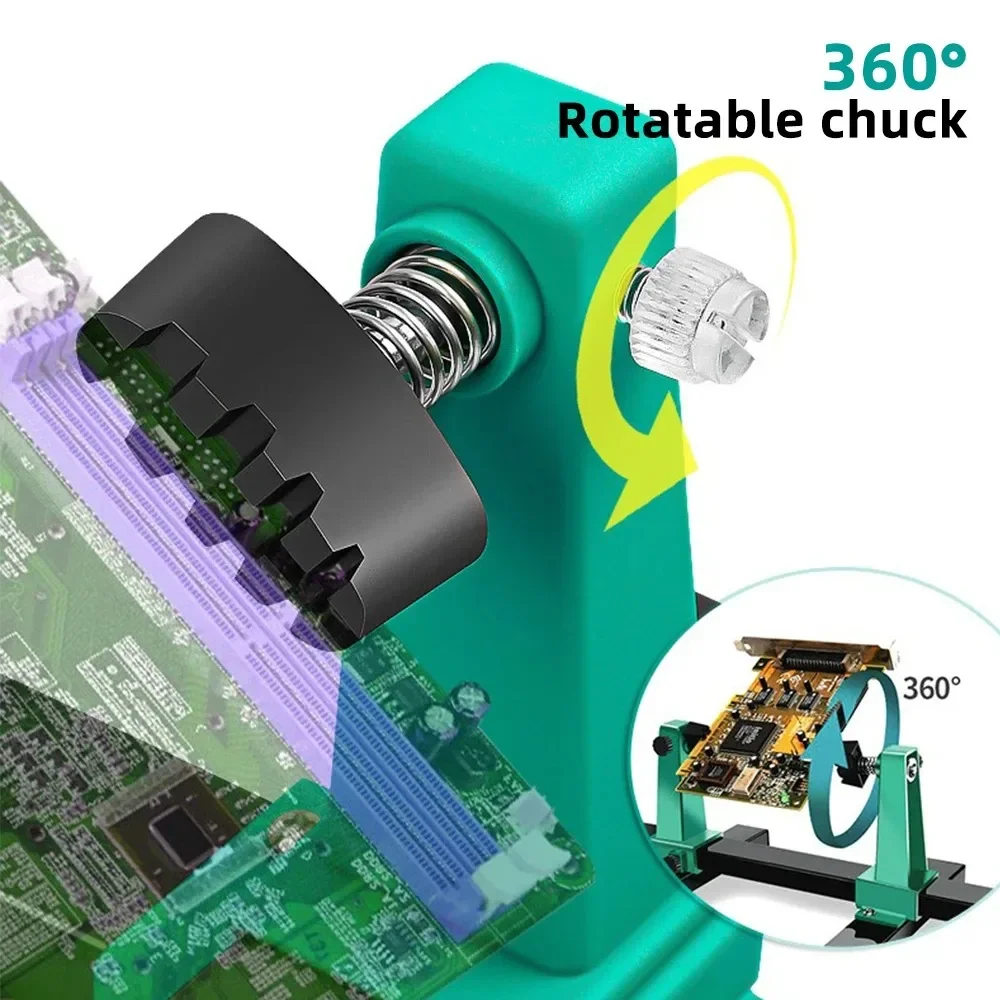 Adjustable PCB Holder Circuit Board MotherBoard Welding Auxiliary Clamp Stable Base with Soldering Iron Pen Holder Repair Tool