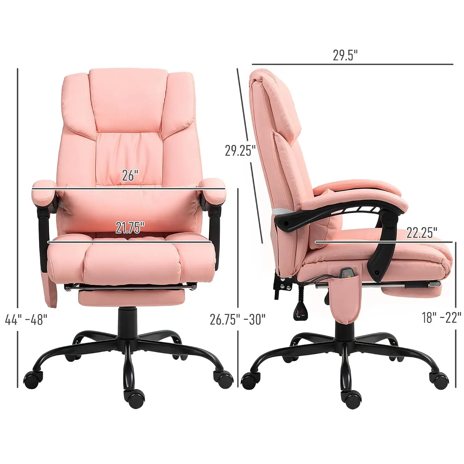 High Back Massage Office Chair 6 Vibration Points Remote Control Ergonomic Swivel Computer Desk Chair, Customized