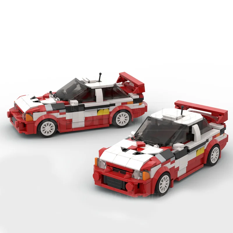 439pcs MOC City Champions Mitsubishisss Lancer'98-GB Rally Burns's Carisma-Lancer EVO V 'SKYFALL' Model Building Blocks Display