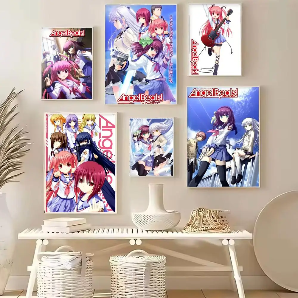 A-Angel Beats Emotional_Anime Painting Calligraphy Stylish Canvas Poster Wall Art for Home Decor Gift