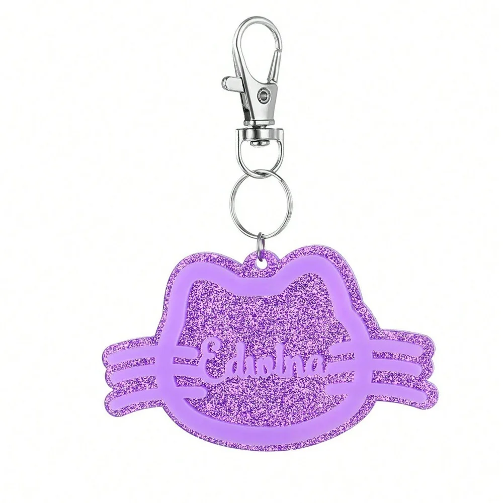 2025 أزياء لطيف الاكريليك القط القط للتخصيص اسم آخر نسخ طبقة مزدوجة قلادة شخصية هدية