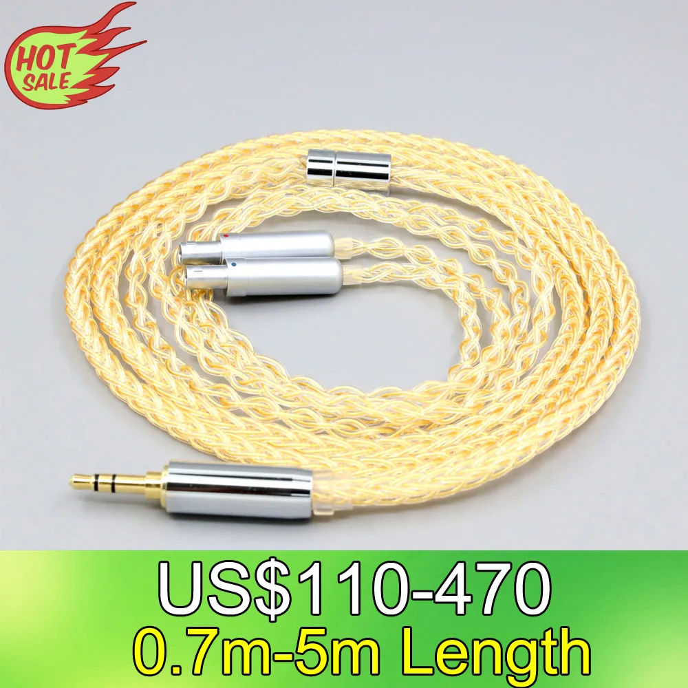 

LN008419 8Core 99% 7n Pure Silver 24k Gold Plated Earphone Cable For Sennheiser HD800 HD800s HD820s HD820 Dharma D1000 Headphone