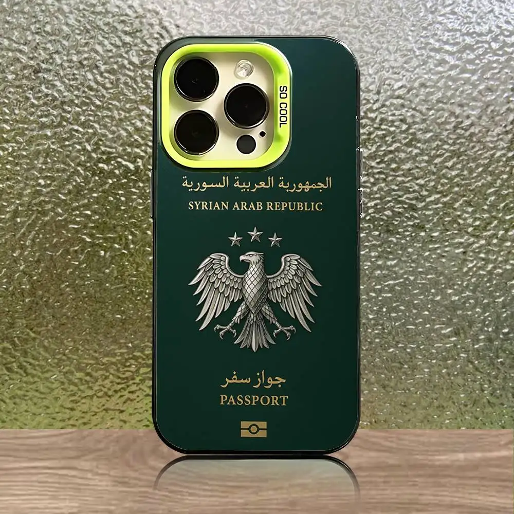 

A-Arab Republic Phone Case For iPhone 16,15,14,13,12,11,Pro,XS,Max,Plus,Mini,SE Green Candy Matte S-Syrian Shockproof Logo Cover