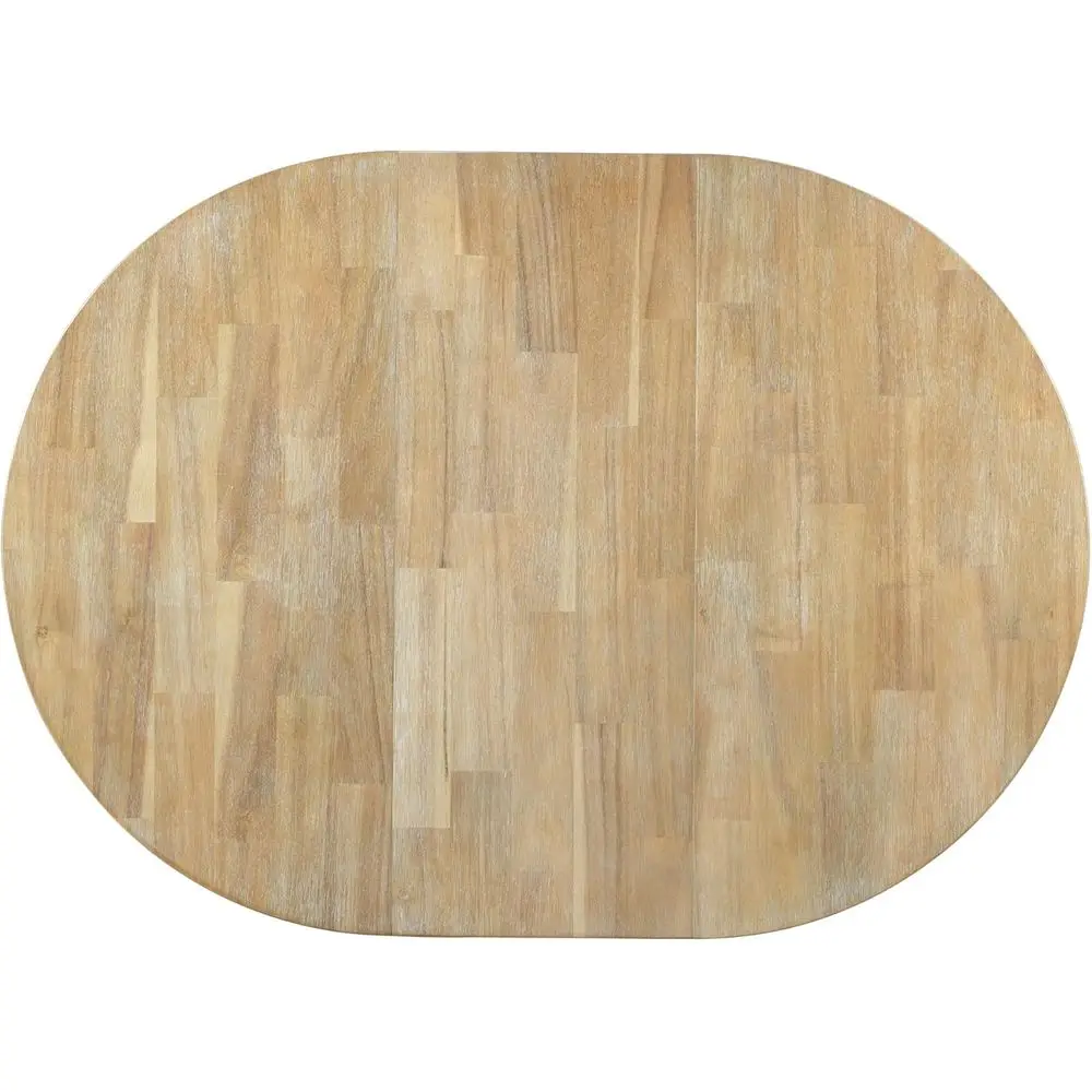 Farmhouse Extendable Dining Table for 4-6, 42"-58" Extendable Kitchen-Table with a 16" Leaf, Round Ellipse Retro Wood Dining Roo
