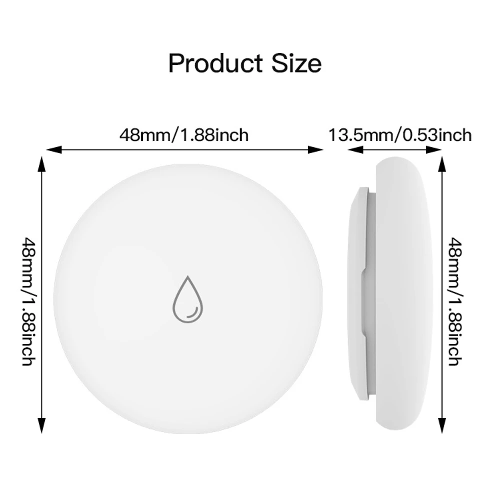 -RRKK IP67 Sensor de inmersión en agua Tuya Zigbee Detector de fugas de agua de inundación alarma inteligente Sensor de remojo de seguridad para hogar inteligente