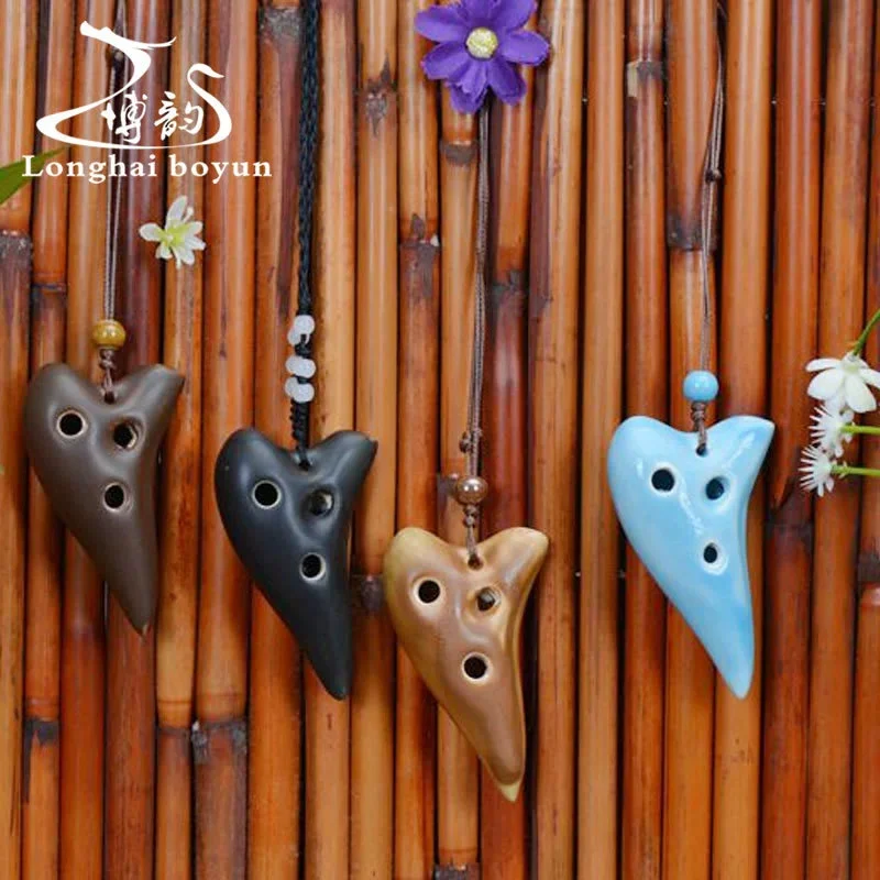 

6 Hole Ocarina Flute Ceramic Beginner for Learning Mini Music Instrument Beginners