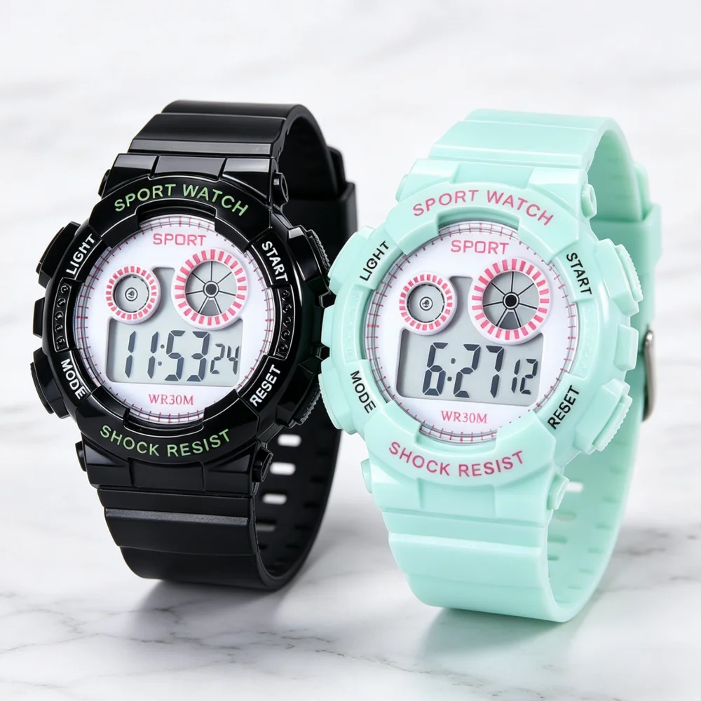 Sports Kids Watches Luminous Waterproof Alarm Clock Sports Digital Watches for Boys and Girls Students