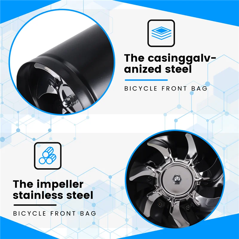 ABHU 6 بوصة عالية السرعة مروحة العادم في خط القناة المطبخ النازع المعادن المرحاض مروحة مروحة صناعية 220 فولت #5