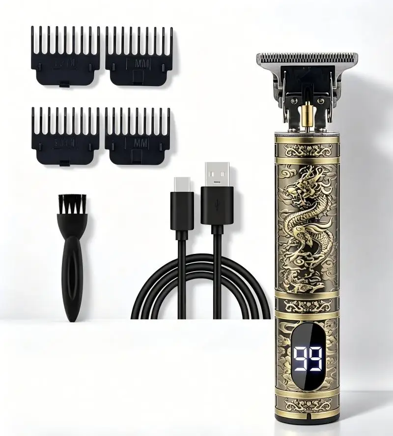 Compact T9 Cordless Hair Trimmer Electric Hair Clipper Rechargeable Design for Eyebrow Beard and Hairline Precision Trimming