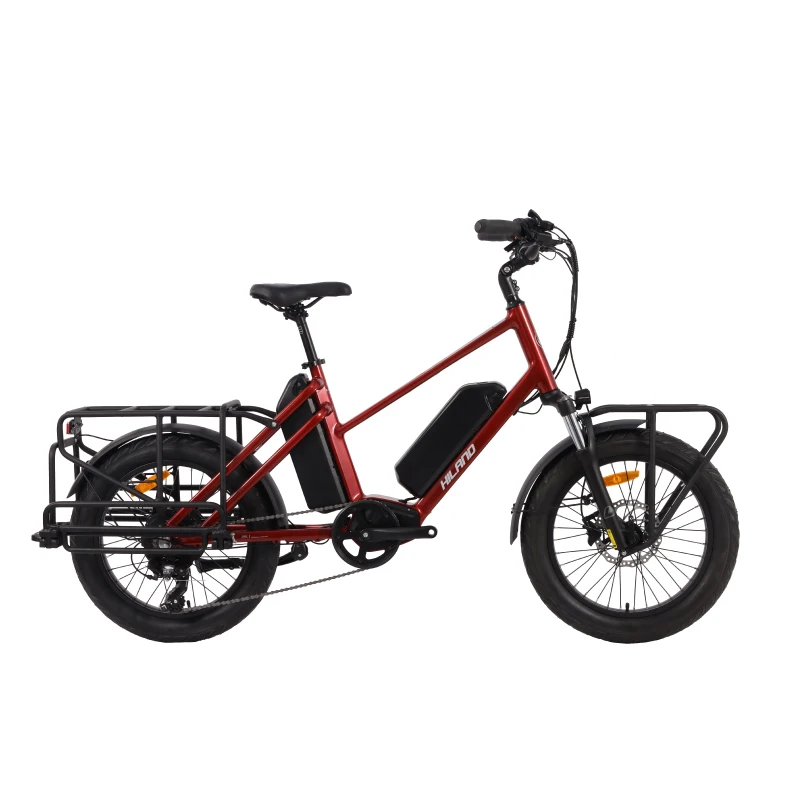 

20 Inch 500W 48V 15Ah Dual Battery Electric Cargo Bicycle 20*3.0*90W Fat Tire City Bike