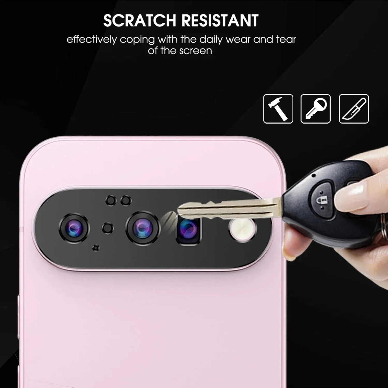 Google Pixel 10/9 Pro/XL用 折りたたみ式メタルレンズフィルム リアカメラ保護フィルム 2枚 Google Pixel10用 傷防止レンズカバー