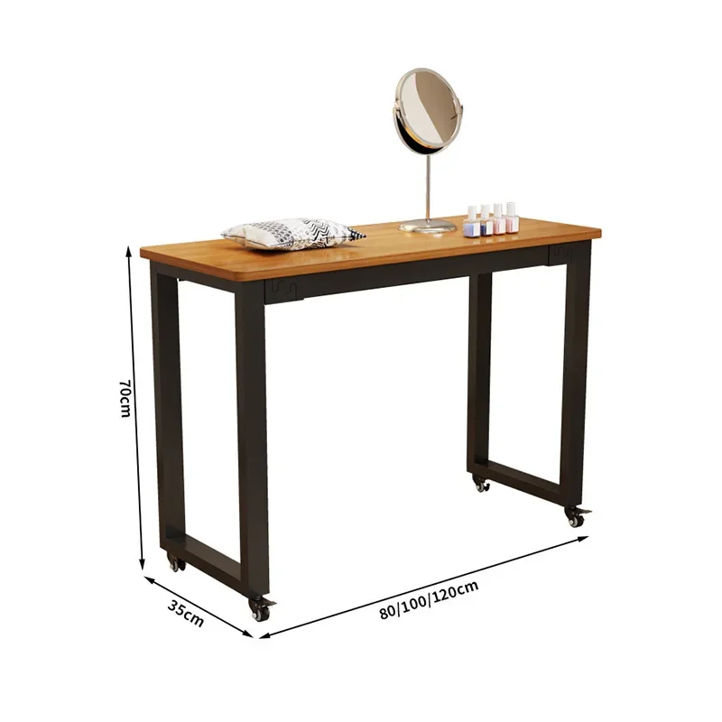 Mobile Nail Table Single-layer With Wheels Modern And Minimalist Nail Table Portable Mesa De Manicurista Salon Furniture
