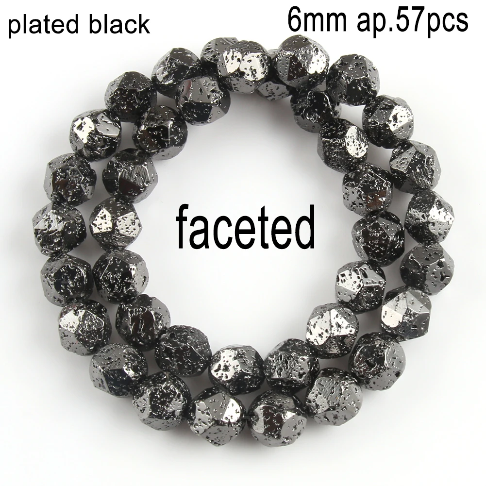 Natural Stone Black Volcanic Lava Stone Loose Spacer Waist Beads for Bracelets Jewelry Making Supplies DIY Necklace Accessories