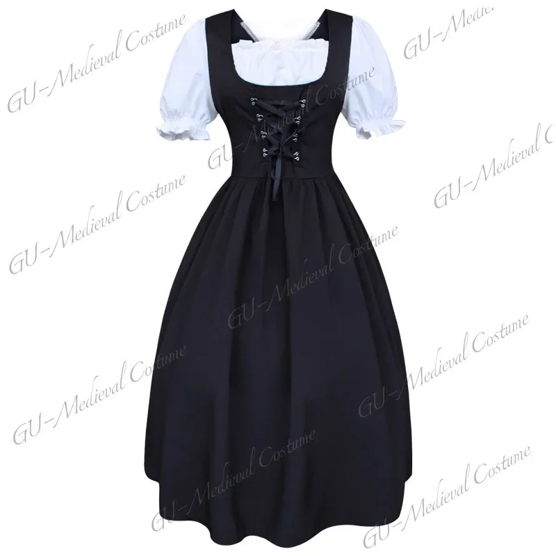 S-5XL Plus Size Women Ladies Beer Maid Authentic Blue German Dirndl Oktoberfest Costumes Oktoberfest Party Halloween Fancy Dress